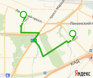 маршрут от метро проспект Ветеранов